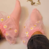 جوراب بابونه ای صورتی